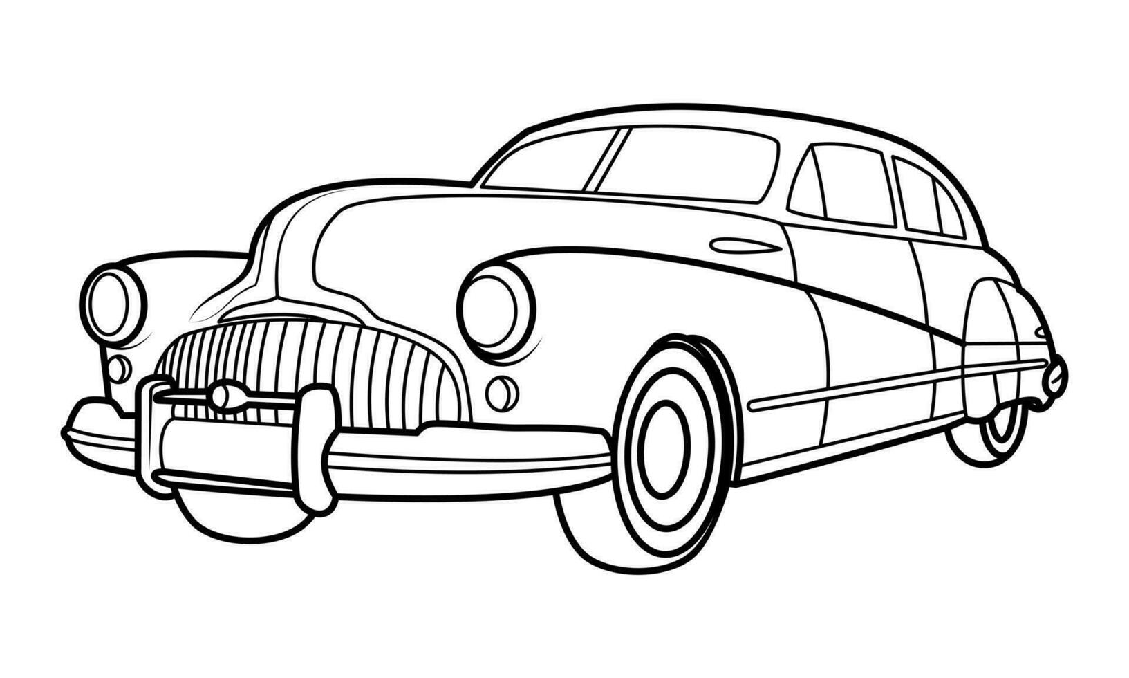 Daily Car Outline Design for Drawing Book vector