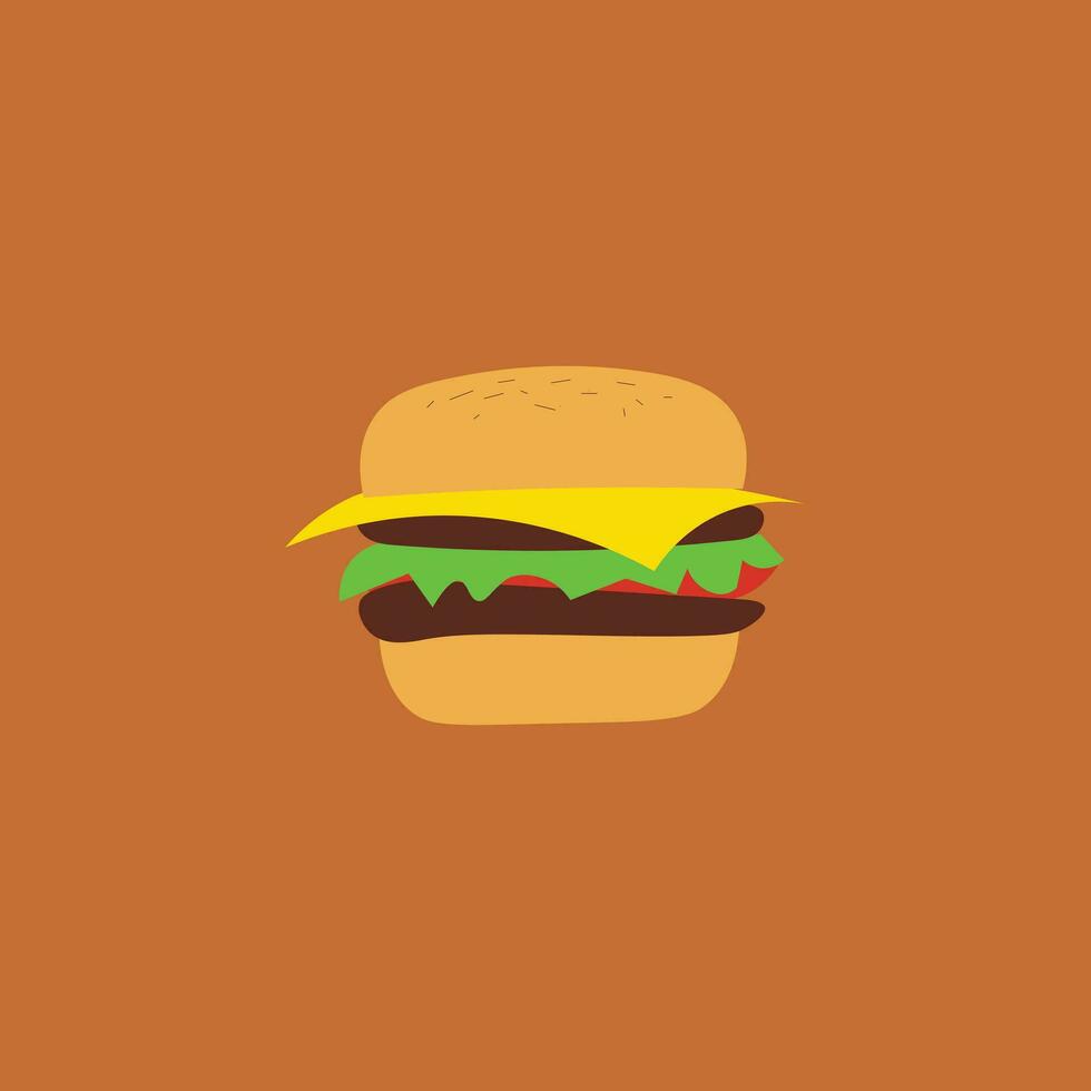 illustration vector graphic fast food cheese burger isolated background. suitable for your design