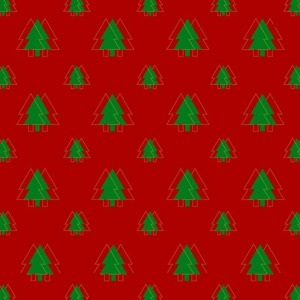 Seamless pattern of Christmas background in red and green vector