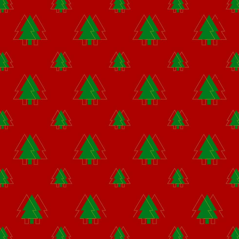 Seamless pattern of Christmas background in red and green vector