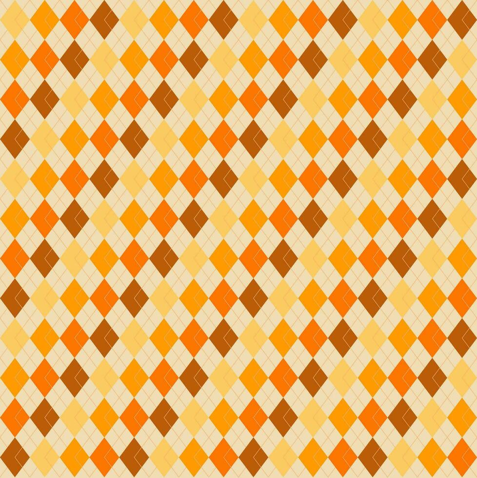 Seamless pattern in diamond geometric shape for autumn style background for decoration, paper wrap, textile vector