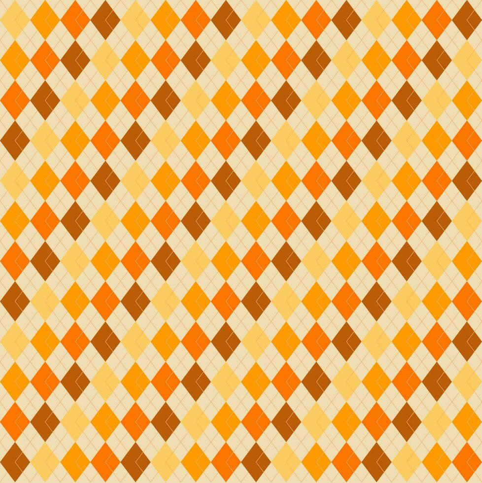 Seamless pattern in diamond geometric shape for autumn style background for decoration, paper wrap, textile vector