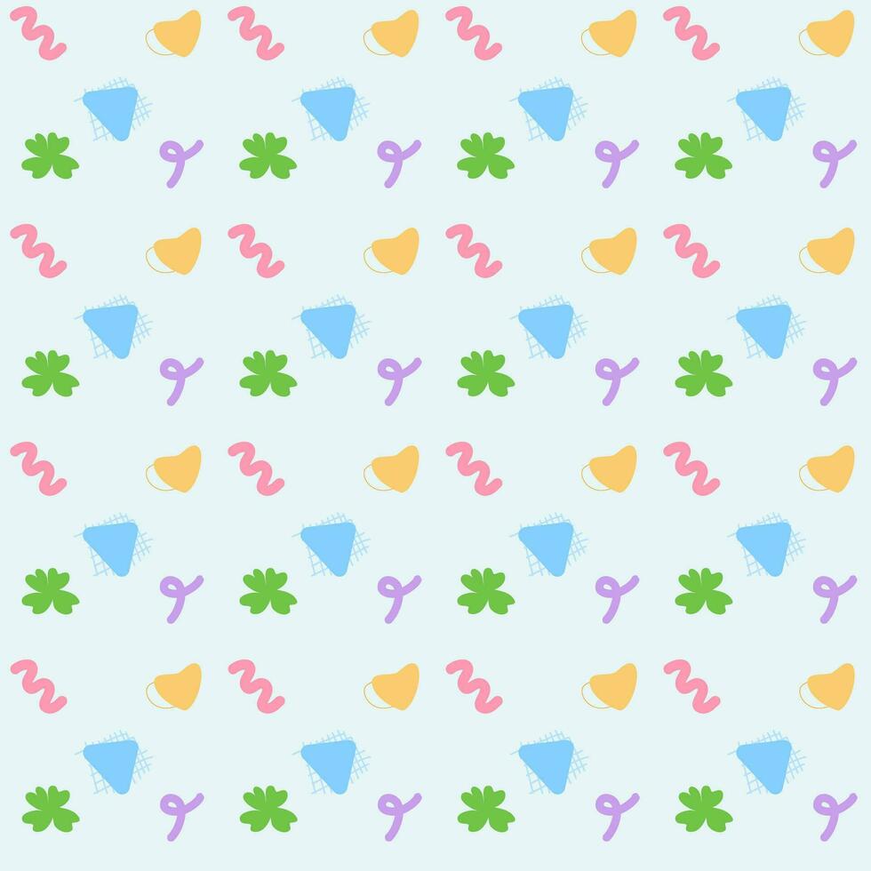 Seamless pattern of cute free form in pastel color background for decoration vector