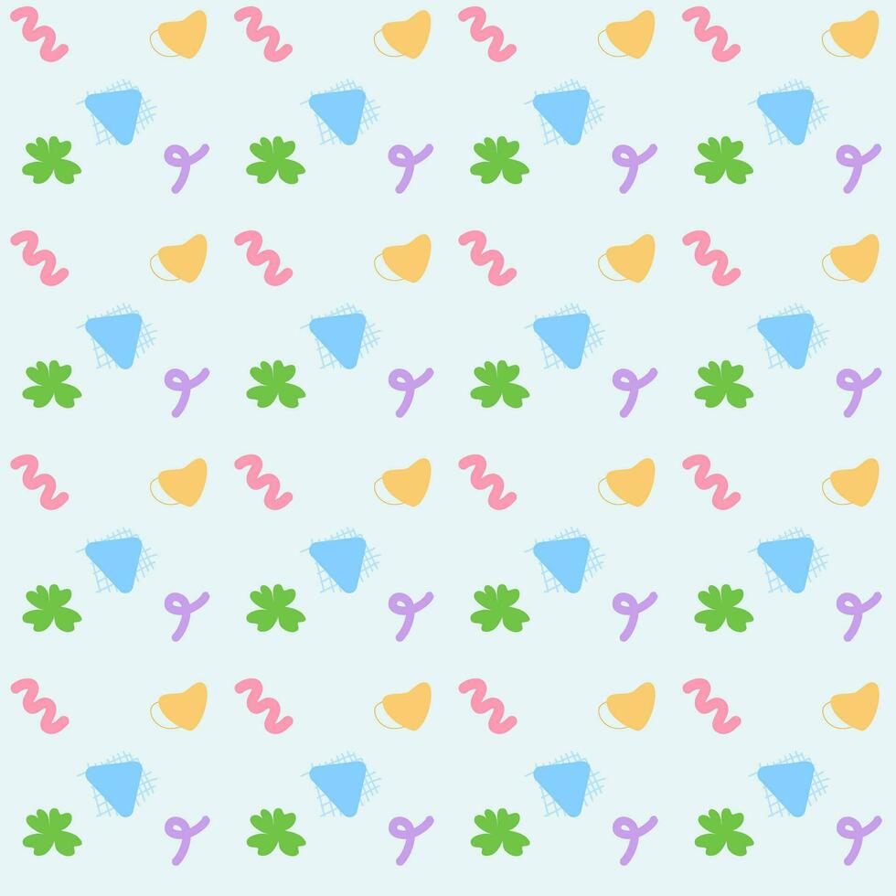 Seamless pattern of cute free form in pastel color background for decoration vector