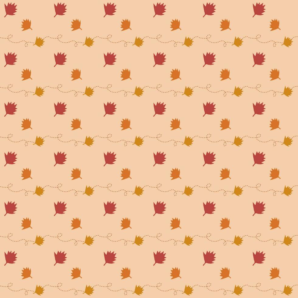 Autumn and maple leafs orange background vector For background, paper wrap, design