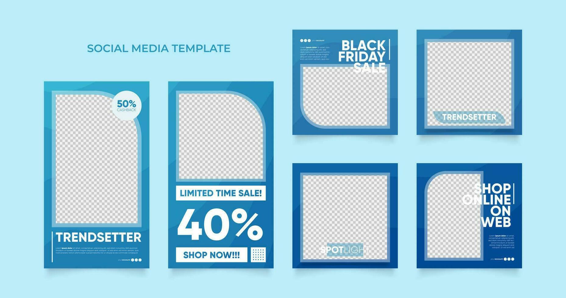 social media template banner blog fashion sale promotion vector