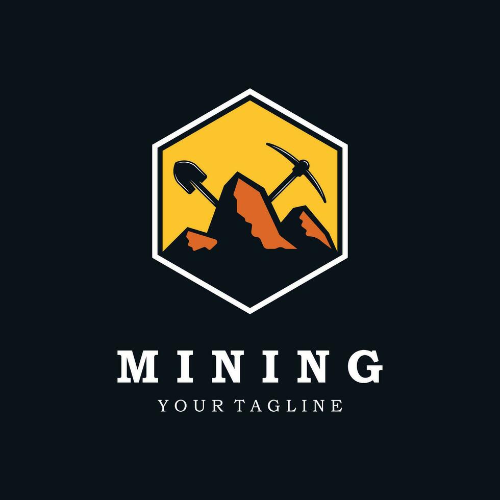 minería logo icono vector