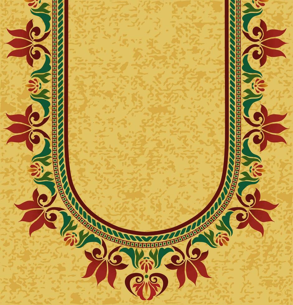vistoso floral escote bordado diseño para sari blusa vector