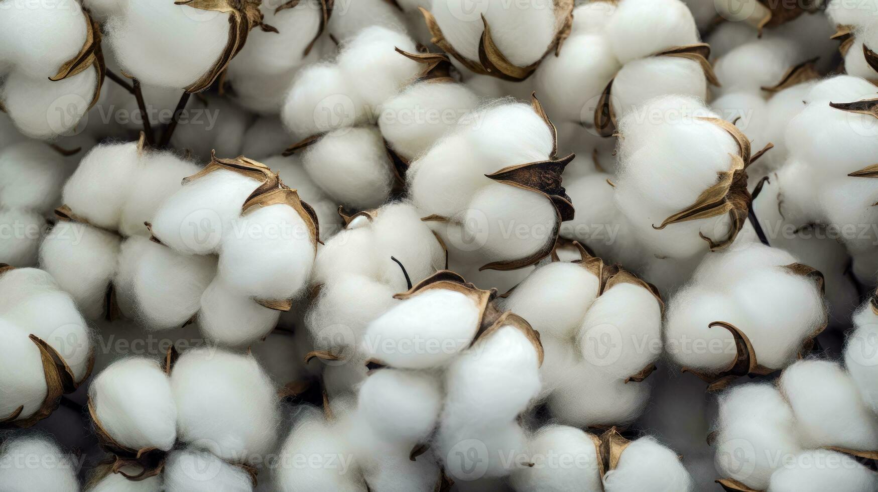 White Cotton Balls on a Branch A Detailed and High-Quality Image of a Raw and Pure Fiber with a Gray Background AI Generative photo