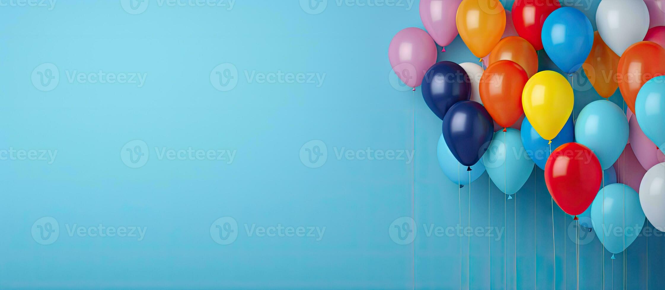 Numerous vibrant balloons adorn a sky like wall photo
