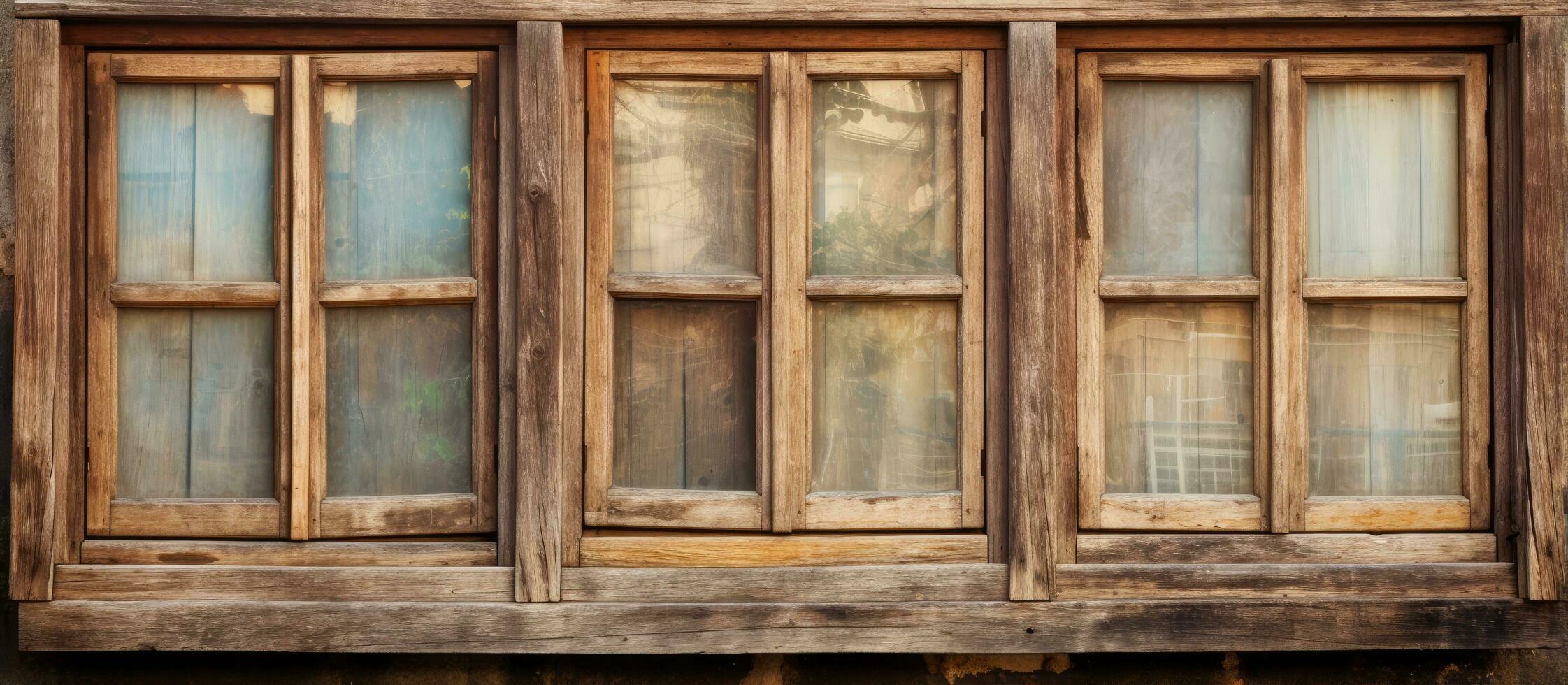 Envejecido de madera ventanas foto