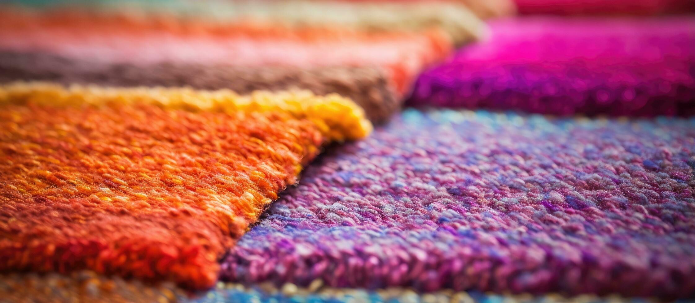 Zoomed in view of vibrant rug pattern photo