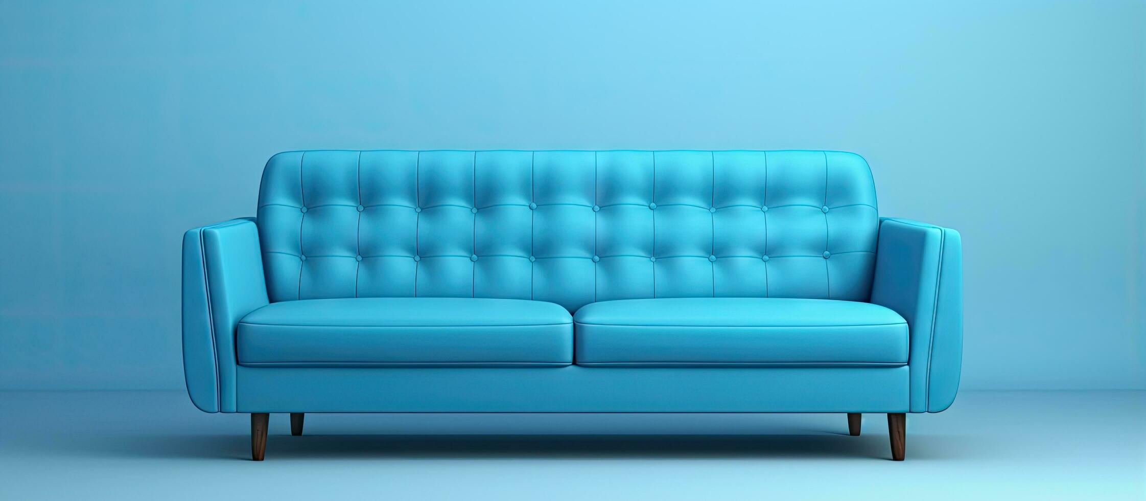 Isolated blue sofa for web pages and presentations photo