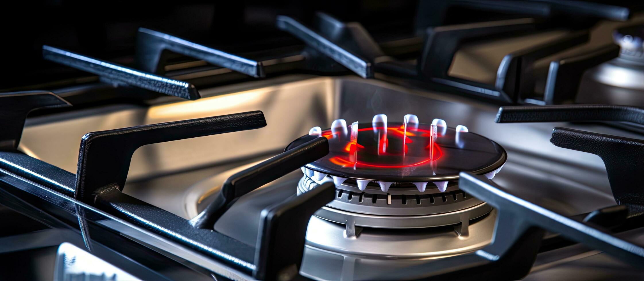 Well designed gas stove burner ideal for various uses Brazilian close up image from above selective focus photo