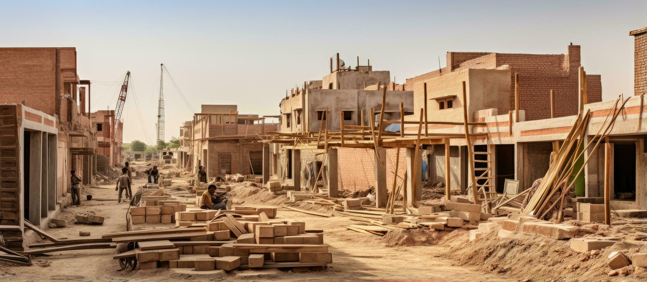 Construction materials such as walls bricks tiles floors and glass were used in building sites in Pakistan on Eid 05 05 2019 in Faisalabad photo