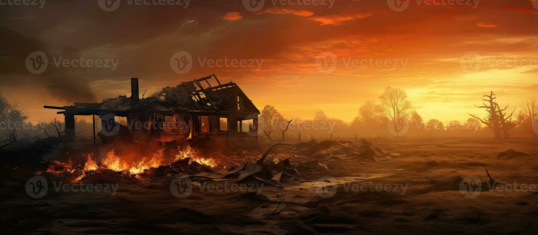 charred abandoned residence photo