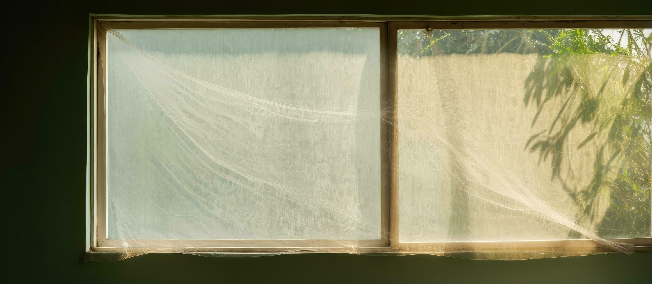 Mosquito net used on house windows to protect against insects photo