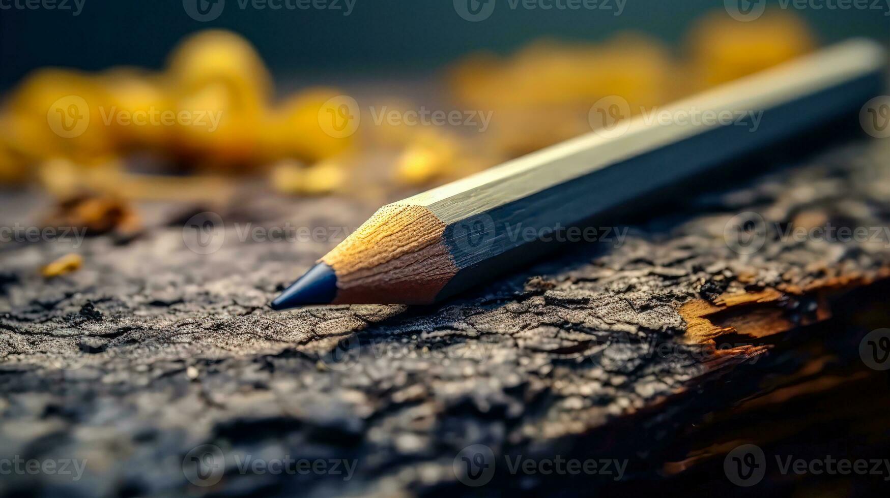 Creative and Minimalist Pencil Design on rock AI Generative photo