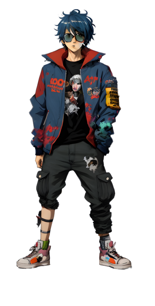 cool anime personnage transparent Contexte ai génératif png