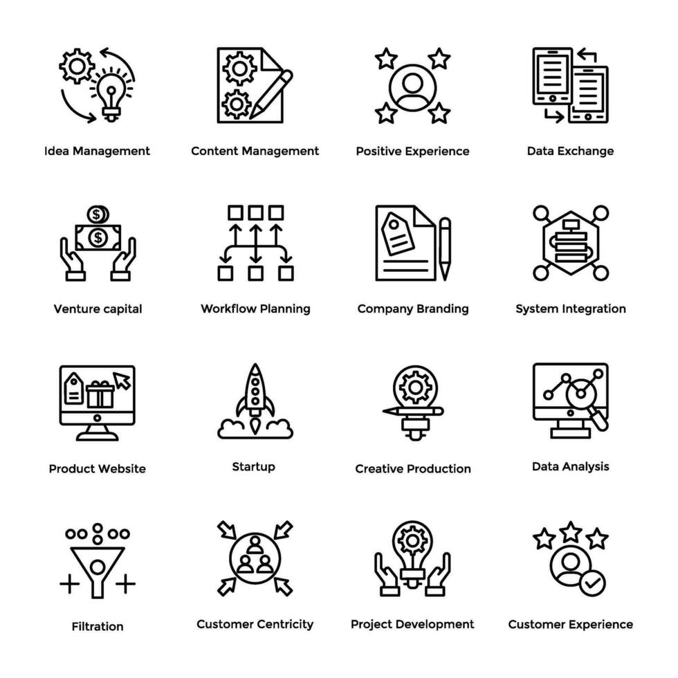 Creative Line Icons of Project Management vector