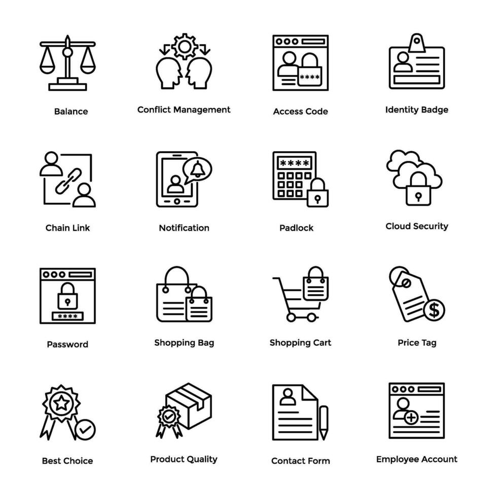 Project Management Line Icons vector