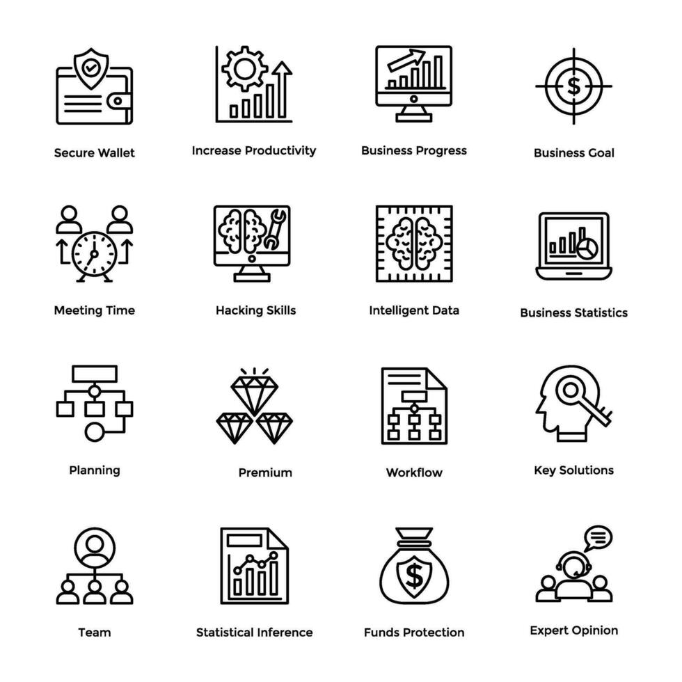 Project Management Line Icons vector