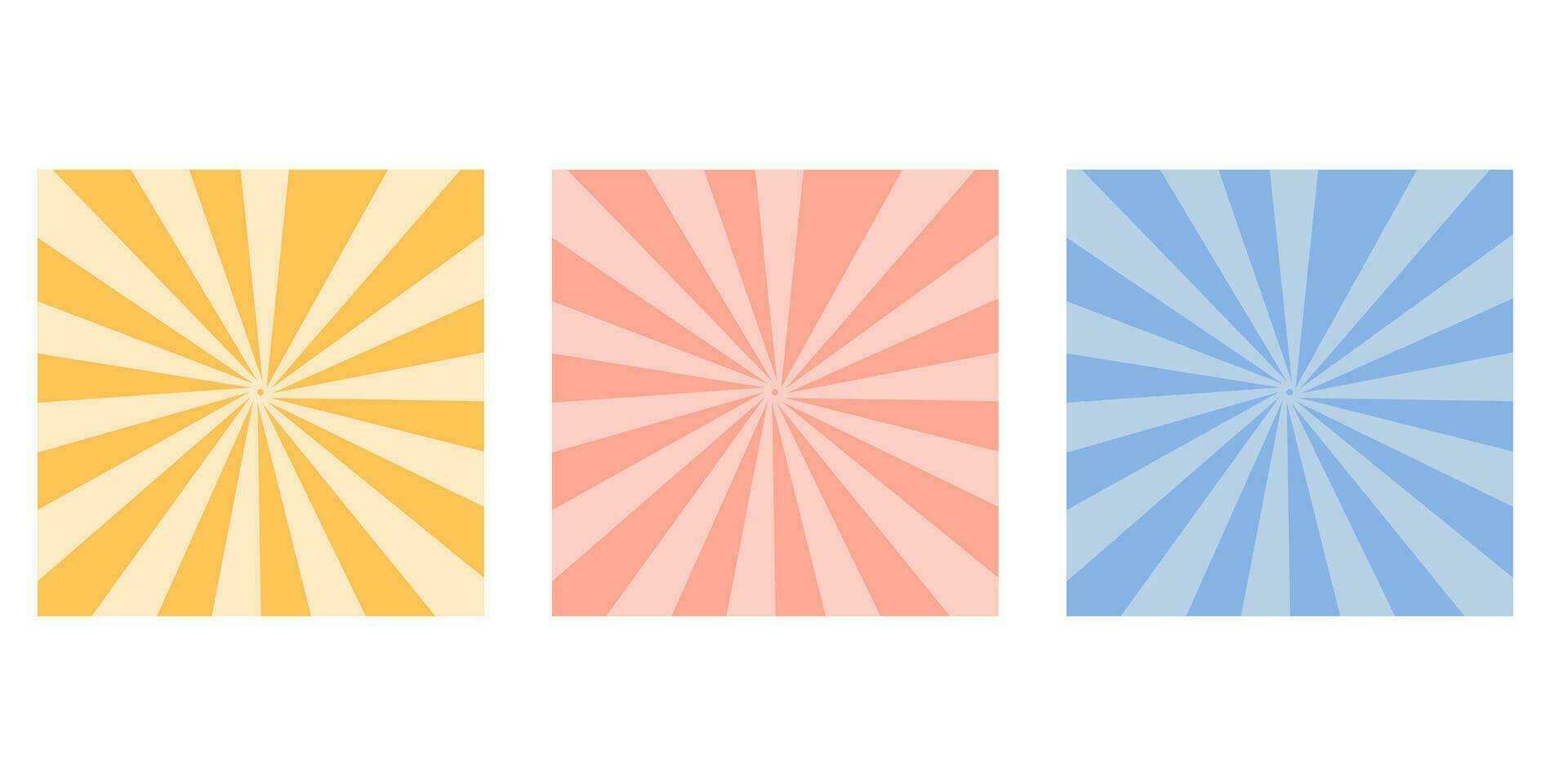 Groovy hippie background. Vector retro sunburst texture