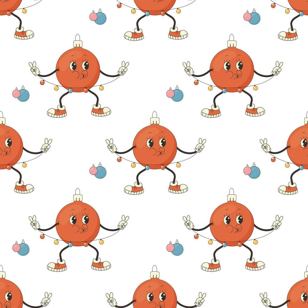 groovy pattern seamless. Christmas xmas new year vector