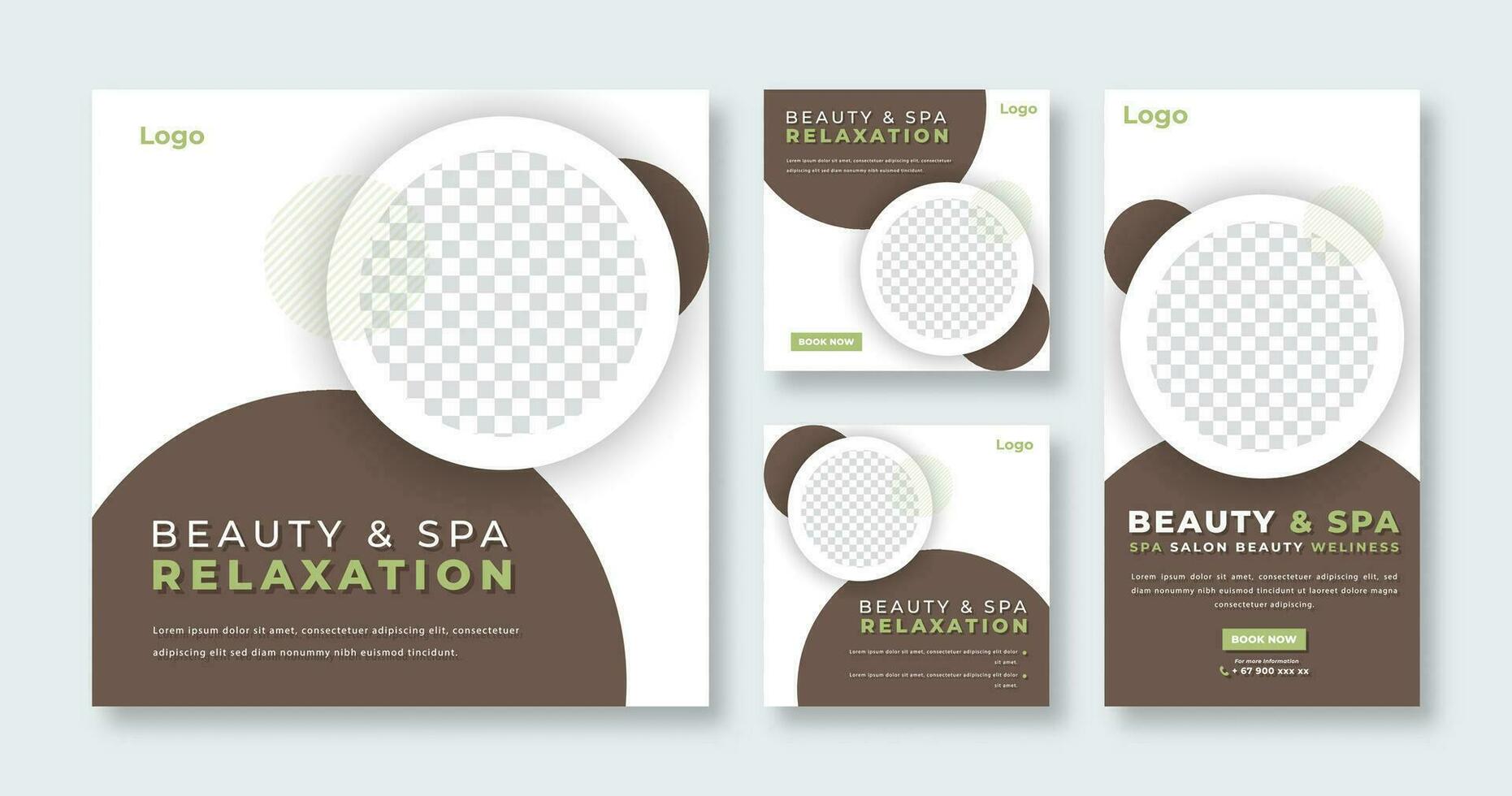 Beauty and Spa Social Media Post for Online Marketing Promotion Banner, Story and Web Internet Ads Flyer vector