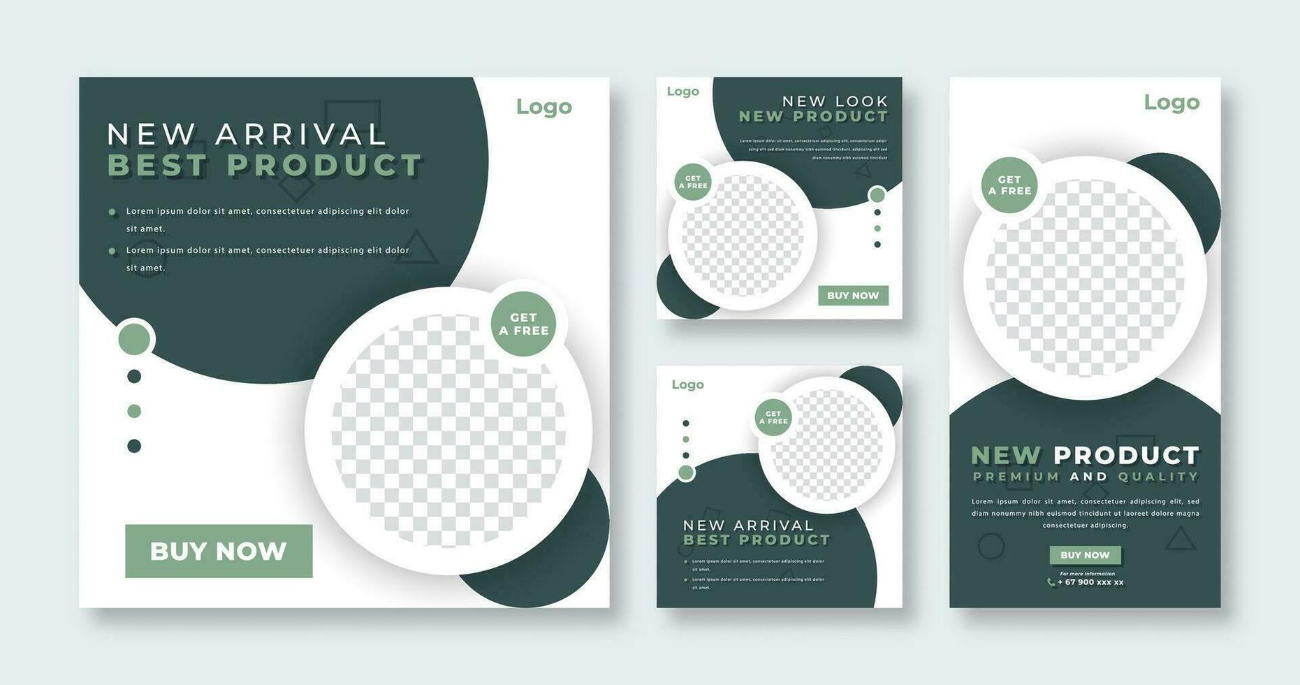 Geometric Shapes Social Media Post for Online Marketing Promotion Banner, Story and Web Internet Ads Flyer vector