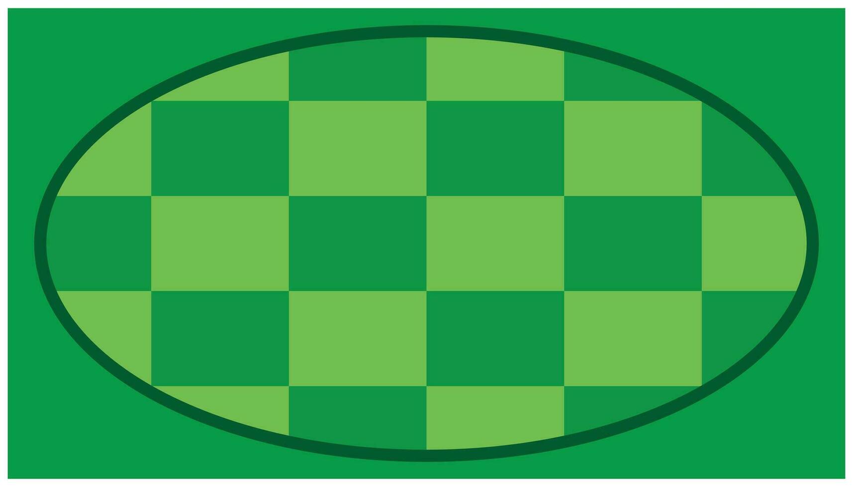 Illustration of a green checkered background with copy space, green squares. Vector illustration. The chess board is green