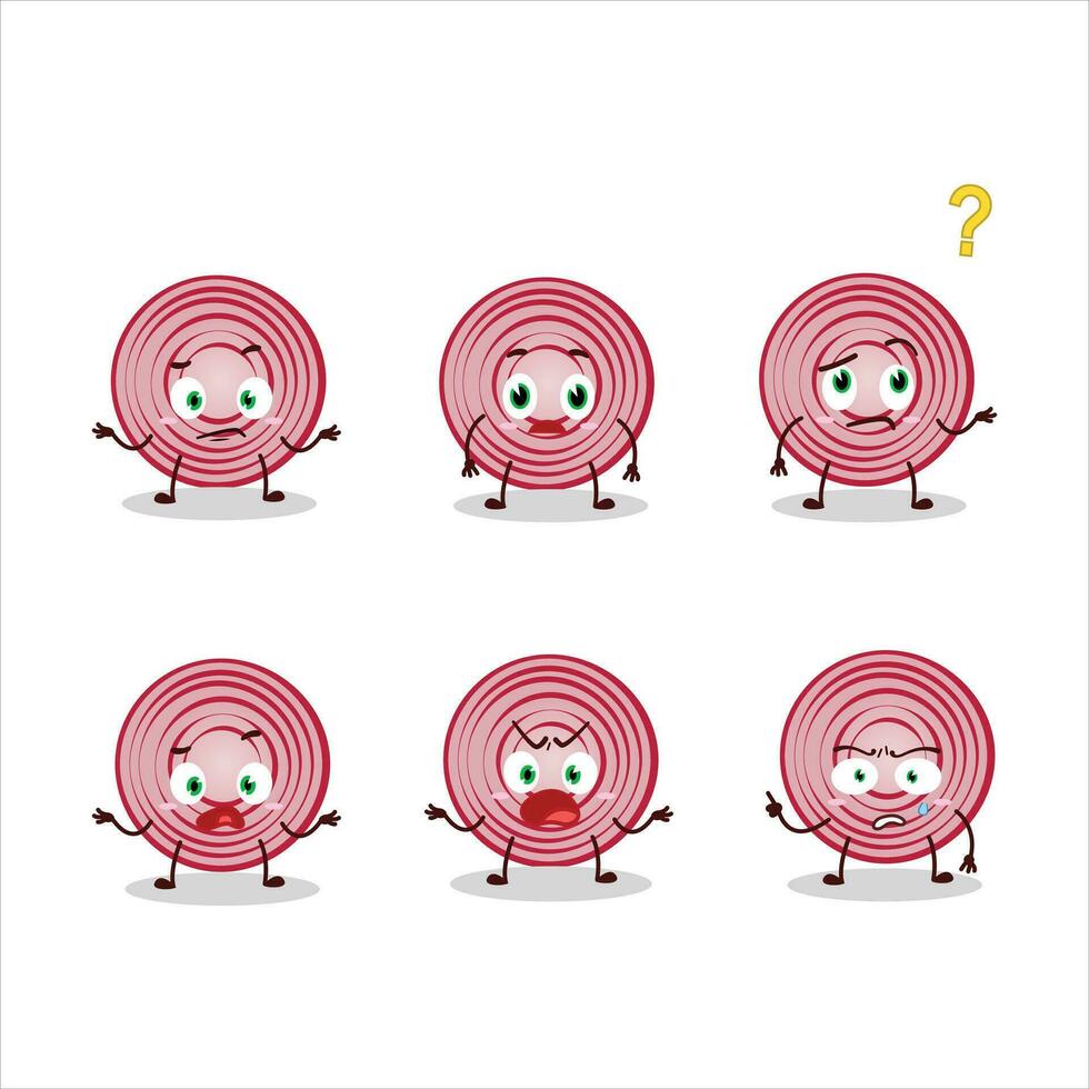 Cartoon character of slice of beet with what expression vector