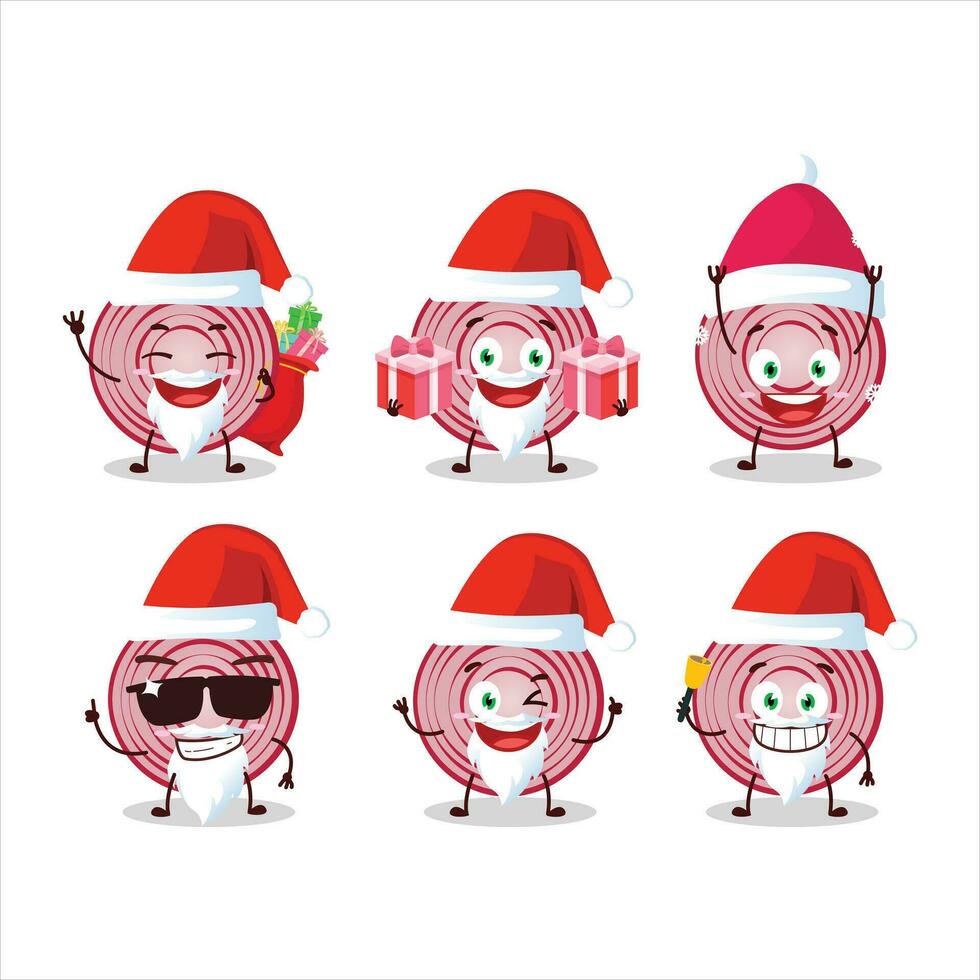 Santa Claus emoticons with slice of beet cartoon character vector