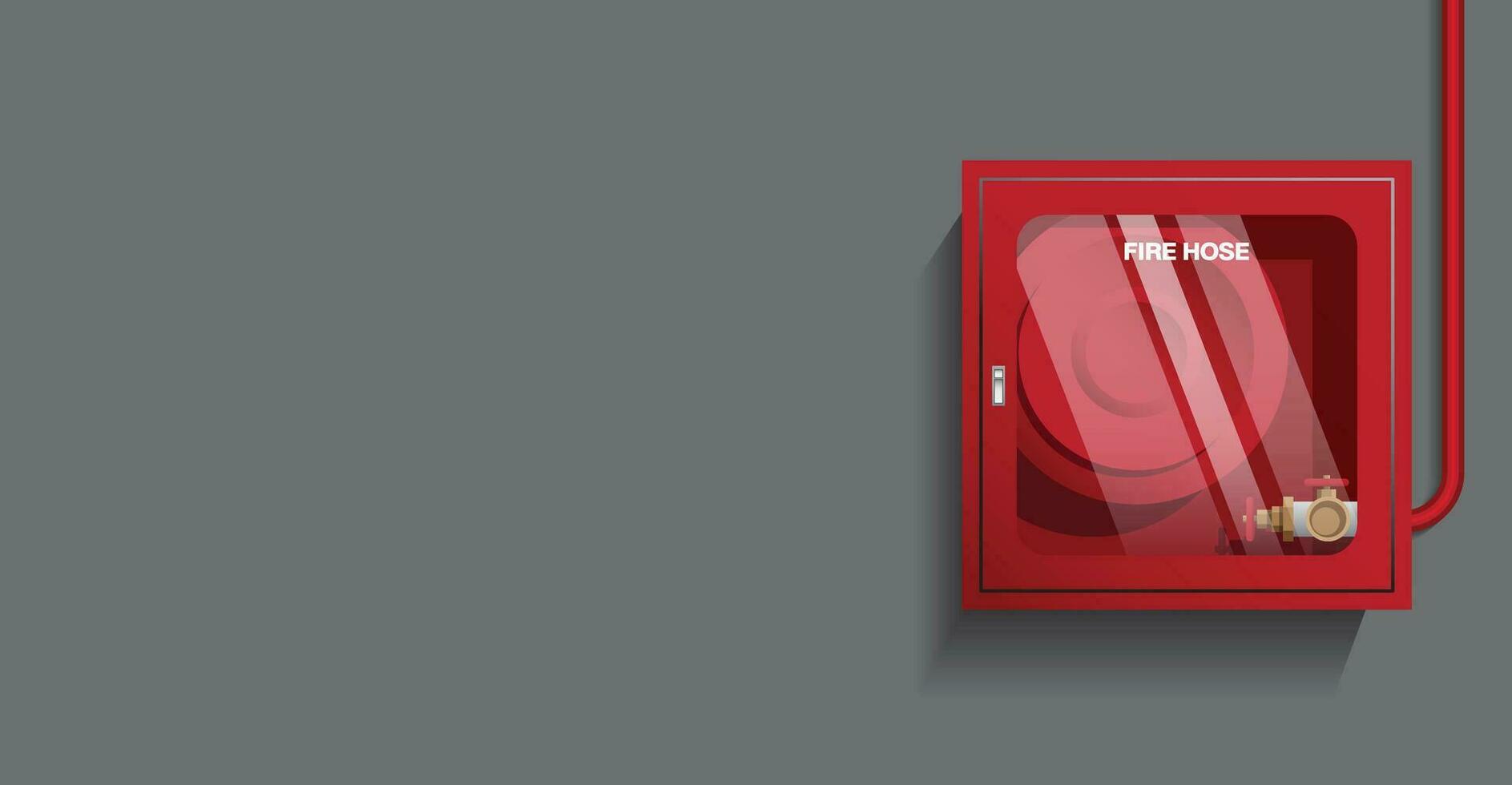 fire hose on grey background vector