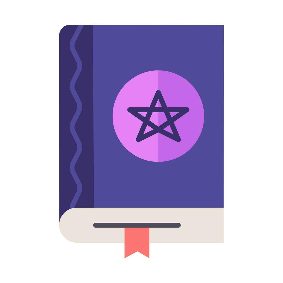 magia libro icono, deletrear libro, bruja, Víspera de Todos los Santos, en blanco antecedentes vector ilustración