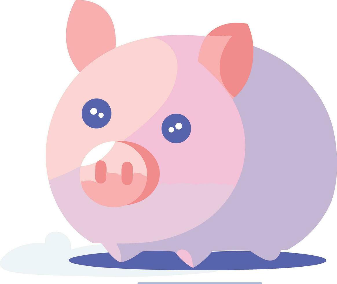 cerdito banco en ux ui plano estilo vector