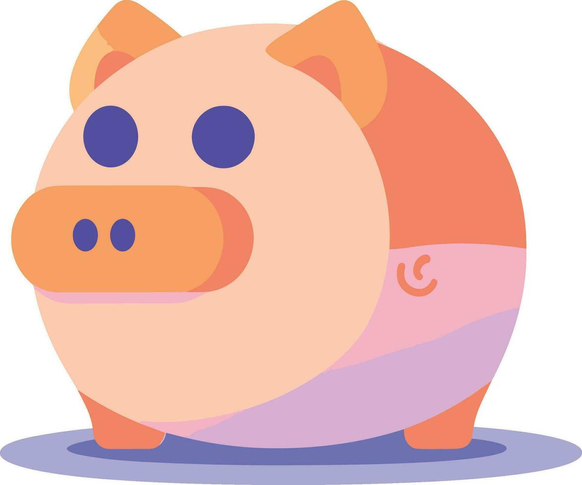 cerdito banco en ux ui plano estilo vector