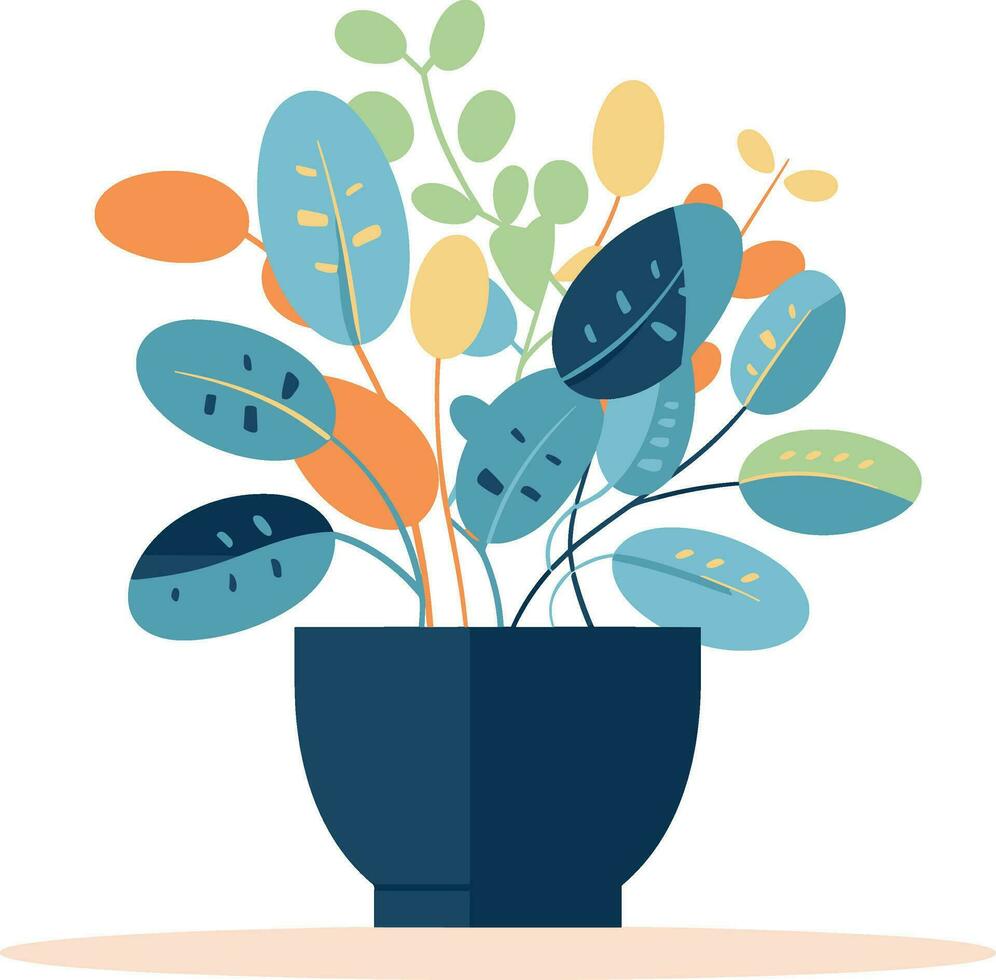 Plant pots for indoor use in UX UI flat style vector