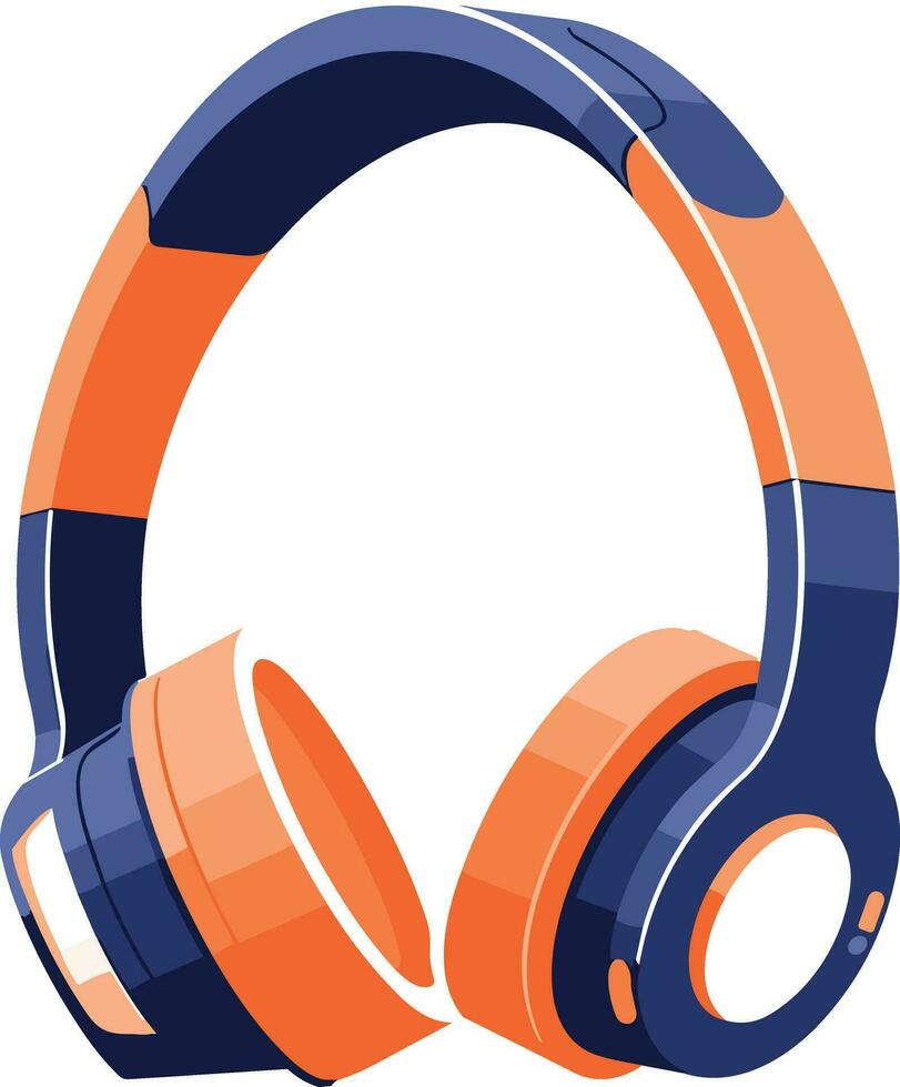 over the head headphones in UX UI flat style vector