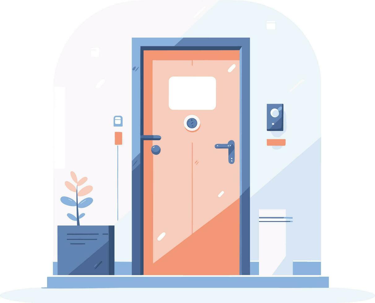Entrance doors to offices and homes in UX UI flat style vector