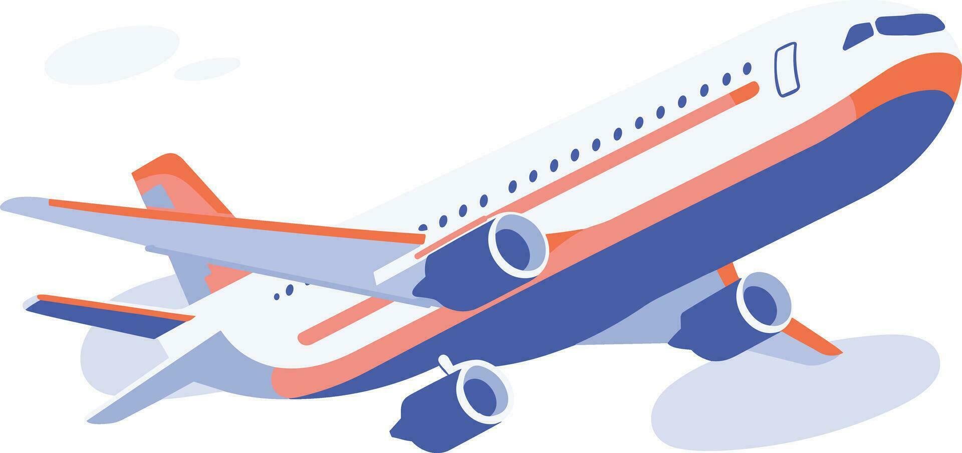 the plane is taking off in UX UI flat style vector