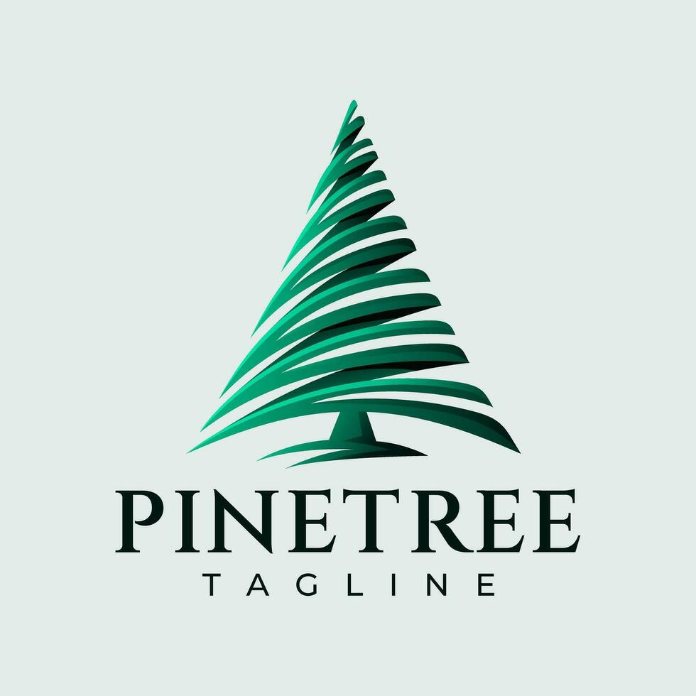 Modern gradient cedar pine tree logo design vector