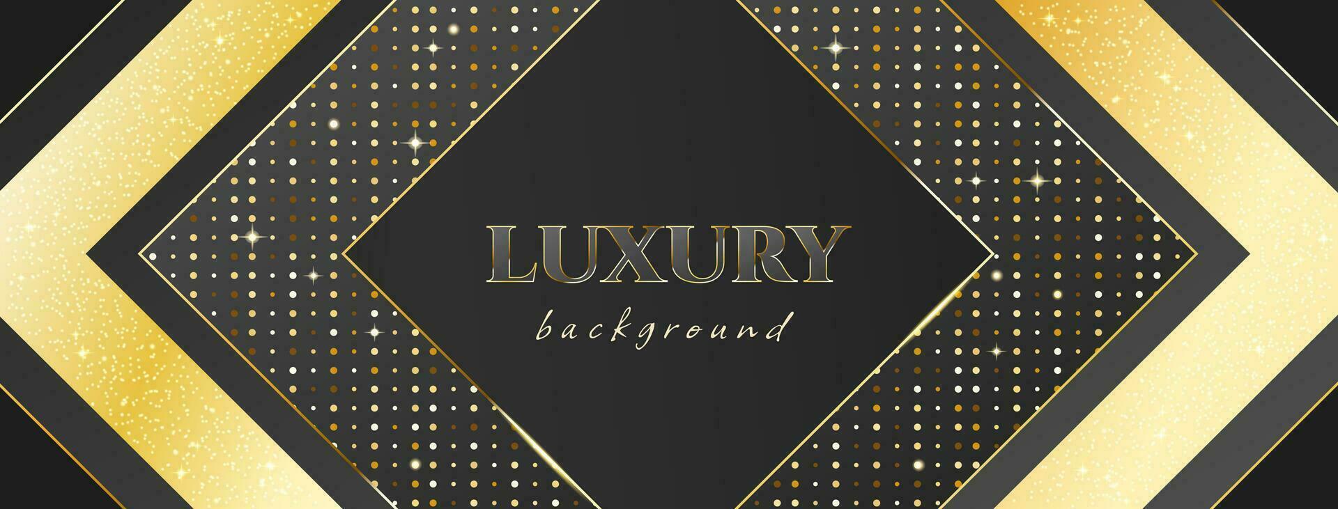 Luxury vector background with golden glow, sparkles and sequins. Postcard, web banner, greeting, invitational premium backdrop.