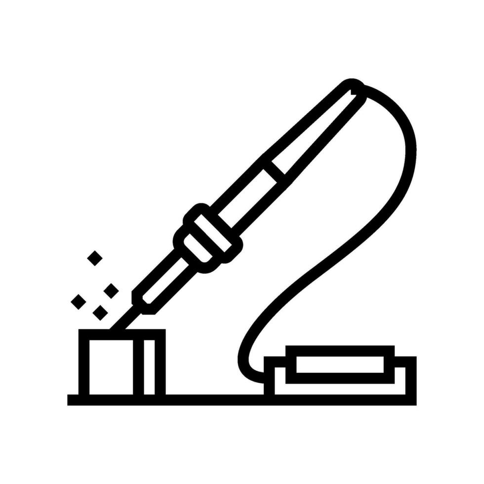 soldering materials engineering line icon vector illustration