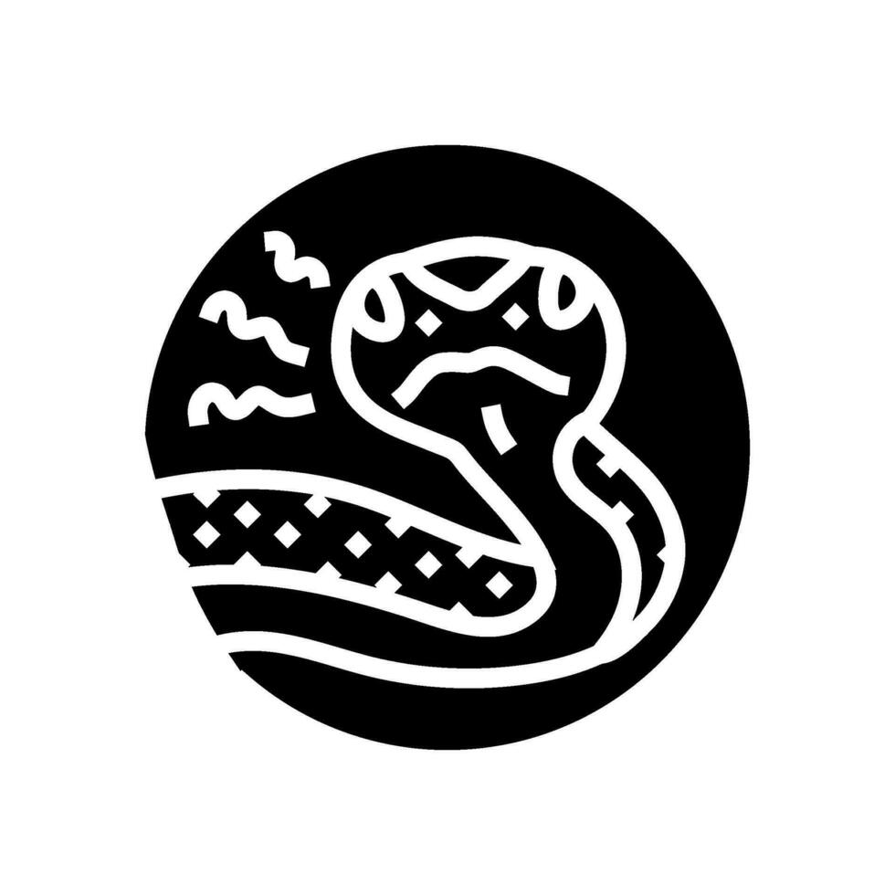 snake hissing animal glyph icon vector illustration