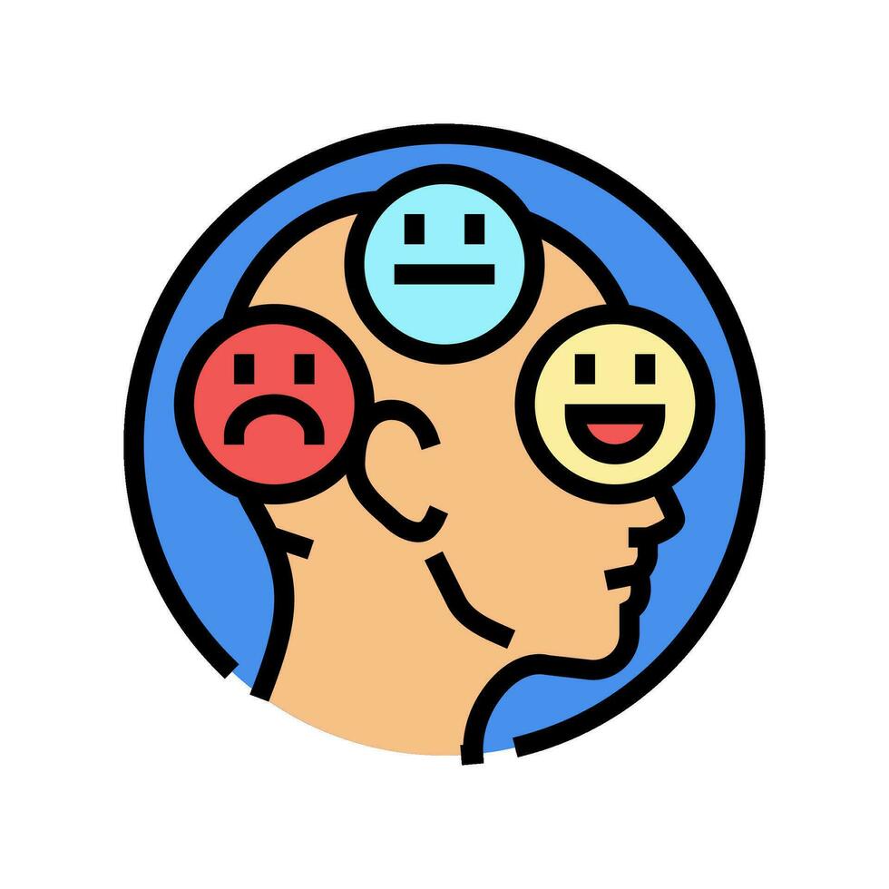 changes mood behavior disease symptom color icon vector illustration