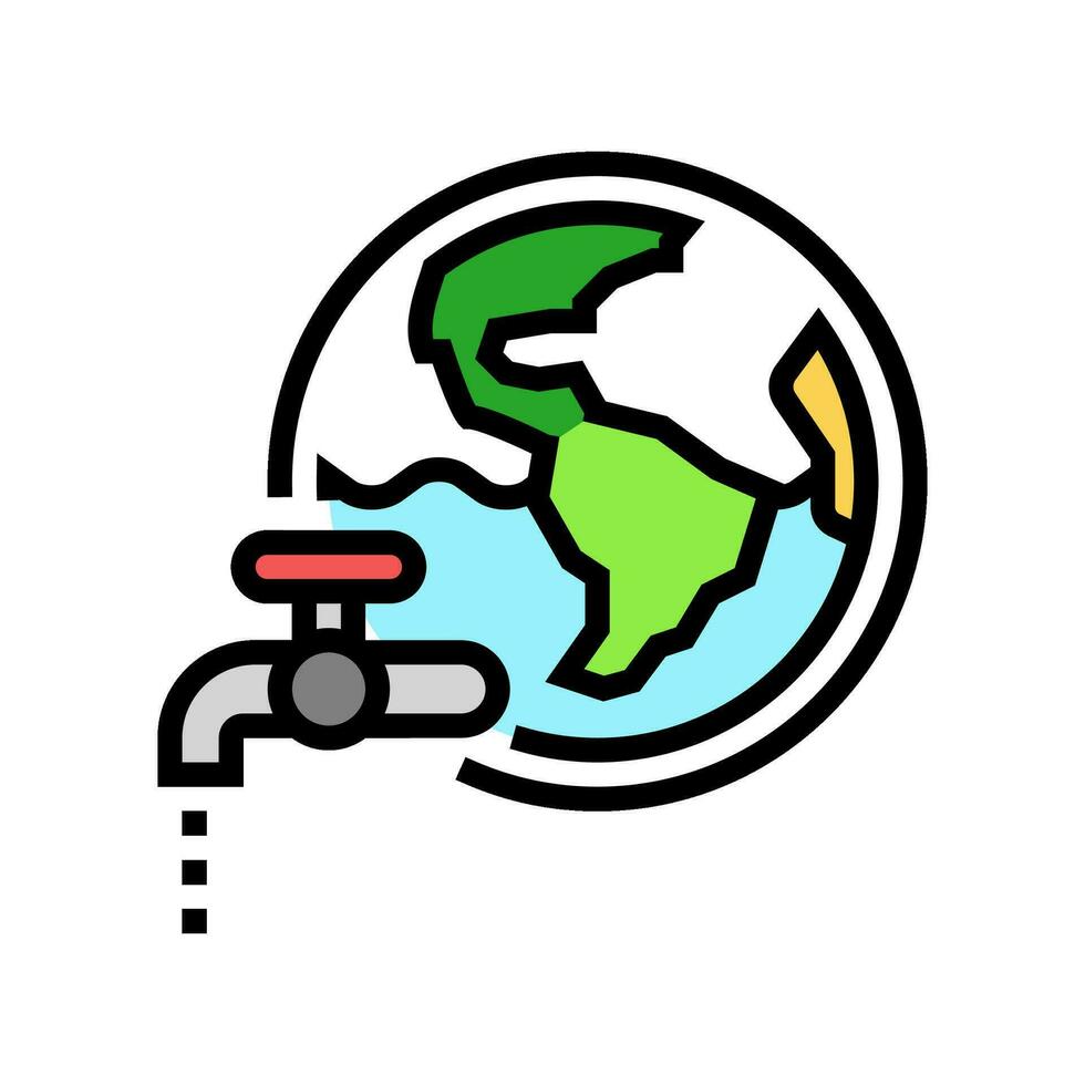 agua conservación ambiental color icono vector ilustración