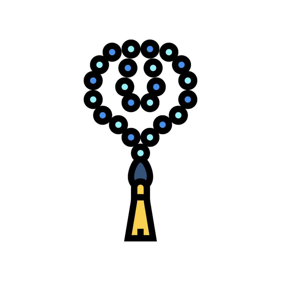 prayer beads misbaha color icon vector illustration