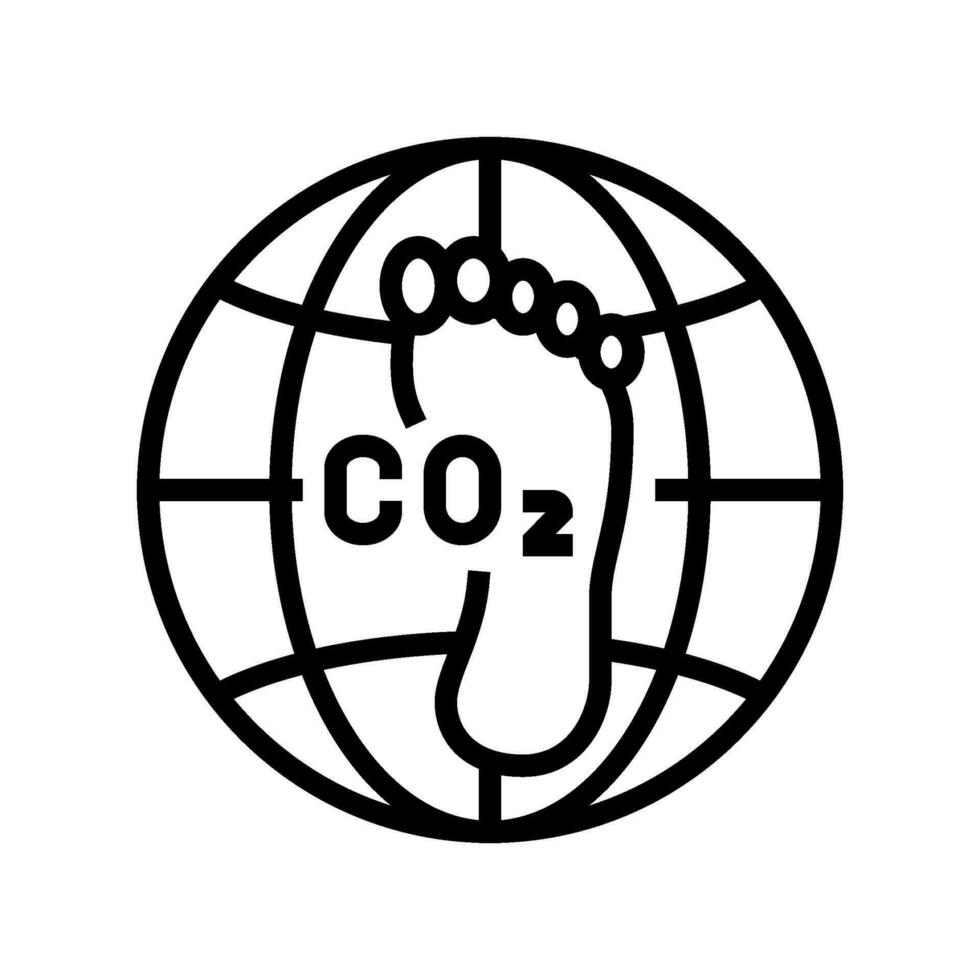 carbon footprint environmental line icon vector illustration