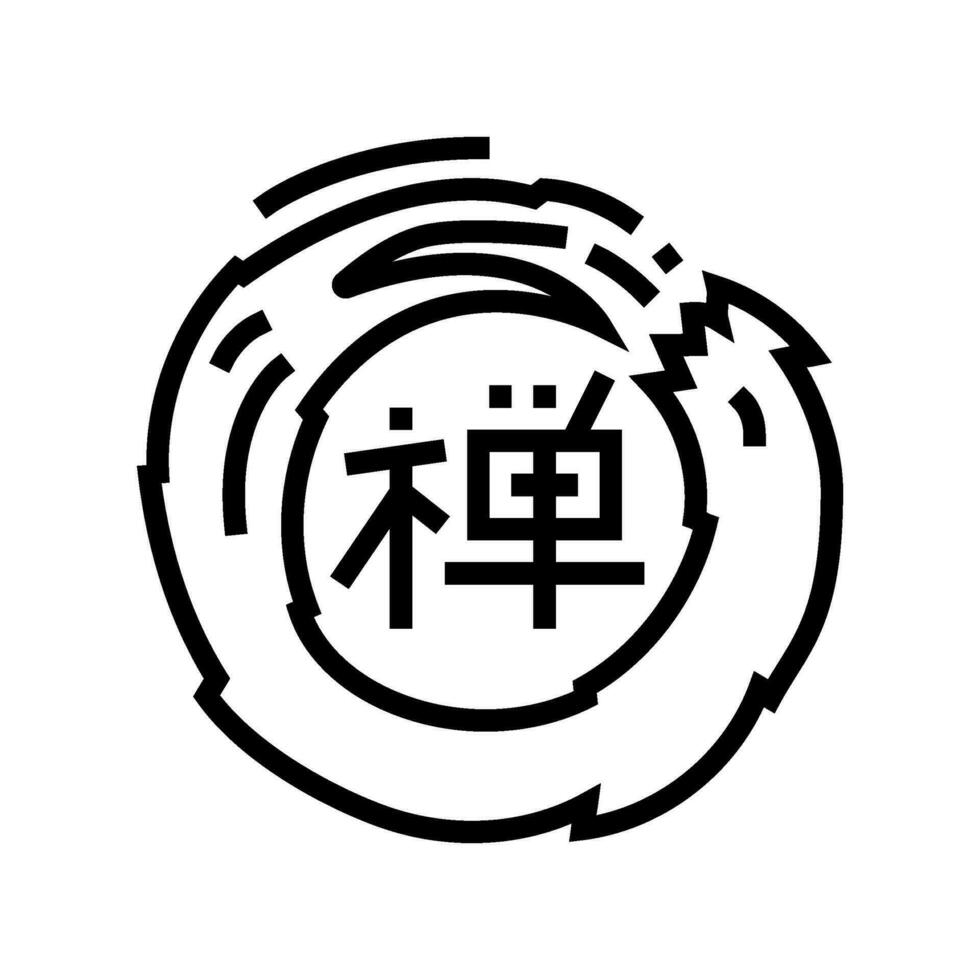 zen circulo enso línea icono vector ilustración